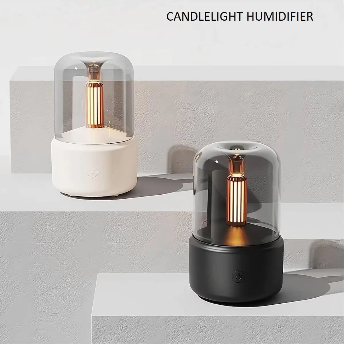 Candle Light Humidifier & Aroma Diffuser – 120ml Ultrasonic Cool Mist with LED Night Light for Home, Car & Office