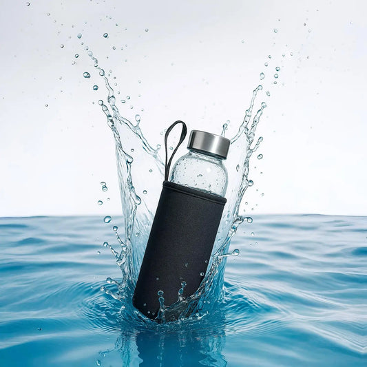 Borosilicate Glass Bottle | 750 ML | BPA Free | With Insulated Bottle Cover and Silver Cap